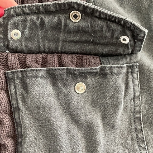 ACEZUNG Jean Jacket with Cable Knit Sweater Design - Picture 11 of 16